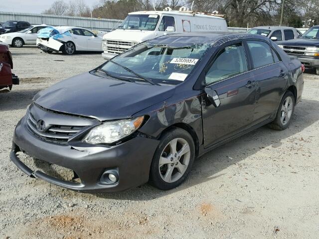 5YFBU4EE6DP095894 - 2013 TOYOTA COROLLA BA GRAY photo 2