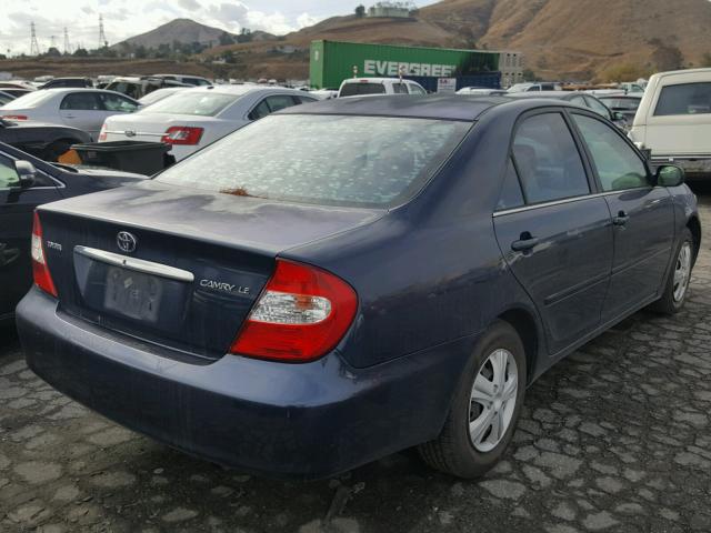 4T1BE32K94U263530 - 2004 TOYOTA CAMRY LE BLUE photo 4