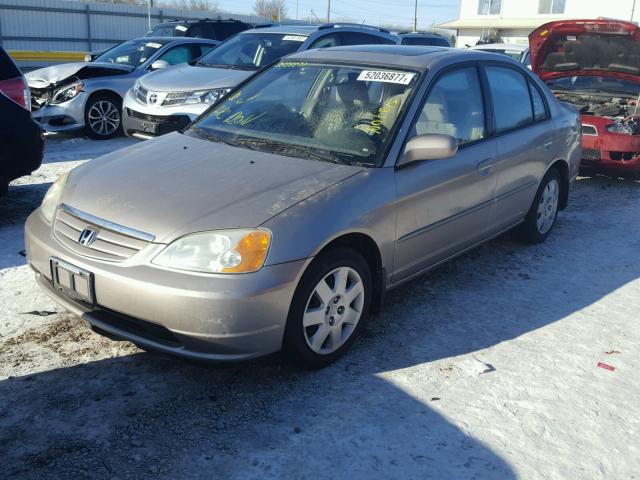 1HGES25832L029358 - 2002 HONDA CIVIC EX SILVER photo 2