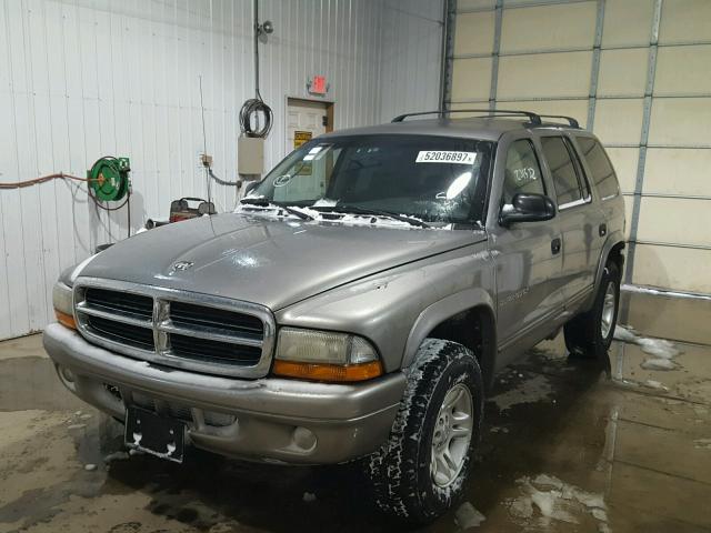 1B4HS28N01F599373 - 2001 DODGE DURANGO GRAY photo 2