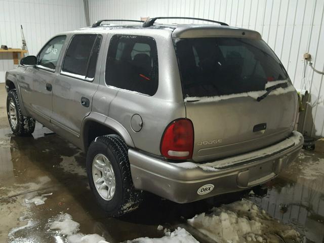 1B4HS28N01F599373 - 2001 DODGE DURANGO GRAY photo 3