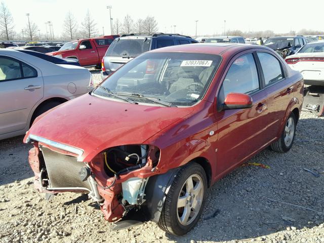 KL1TG56657B162813 - 2007 CHEVROLET AVEO LT RED photo 2