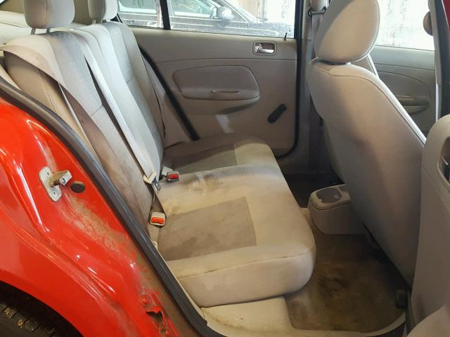 1G1AK55F777194190 - 2007 CHEVROLET COBALT LS RED photo 6