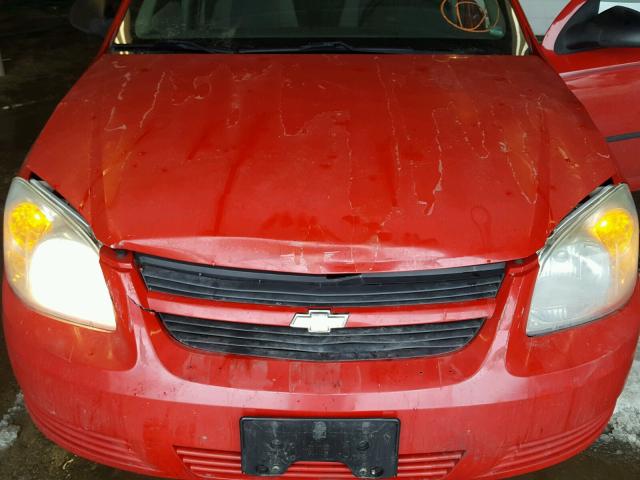 1G1AK55F777194190 - 2007 CHEVROLET COBALT LS RED photo 7