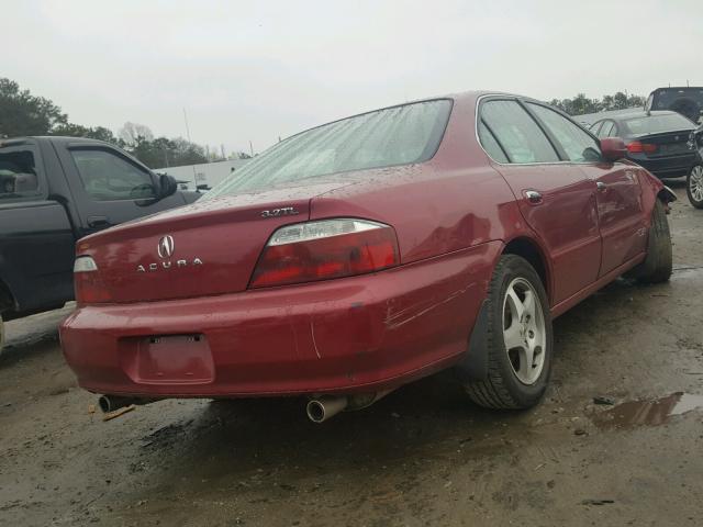 19UUA566X2A029933 - 2002 ACURA 3.2TL RED photo 4