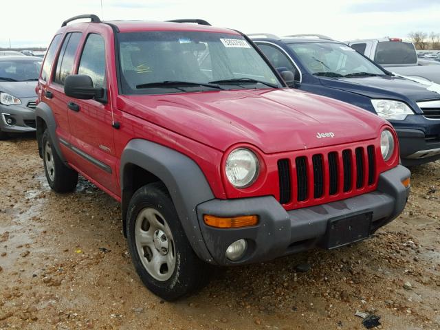 1J4GL48K54W276223 - 2004 JEEP LIBERTY SP RED photo 1