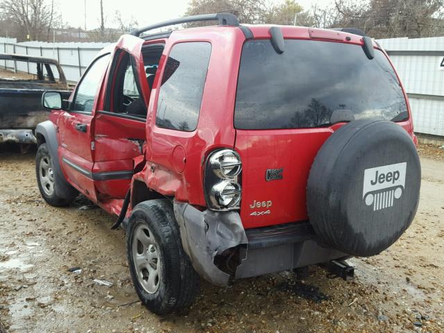 1J4GL48K54W276223 - 2004 JEEP LIBERTY SP RED photo 3