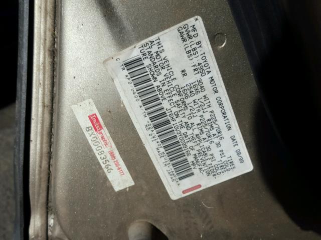 JT6HF10U3Y0099166 - 2000 LEXUS RX 300 GOLD photo 10