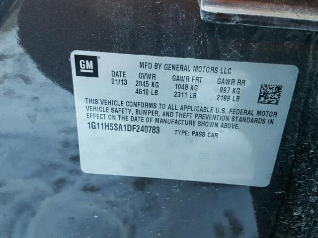 1G11H5SA1DF240783 - 2013 CHEVROLET MALIBU LTZ 米色 照片 10