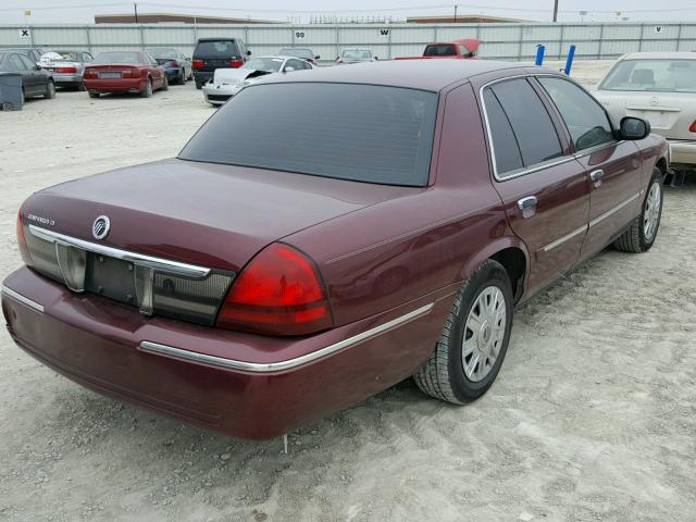 2MEFM74V26X641088 - 2006 MERCURY GRAND MARQ MAROON photo 4