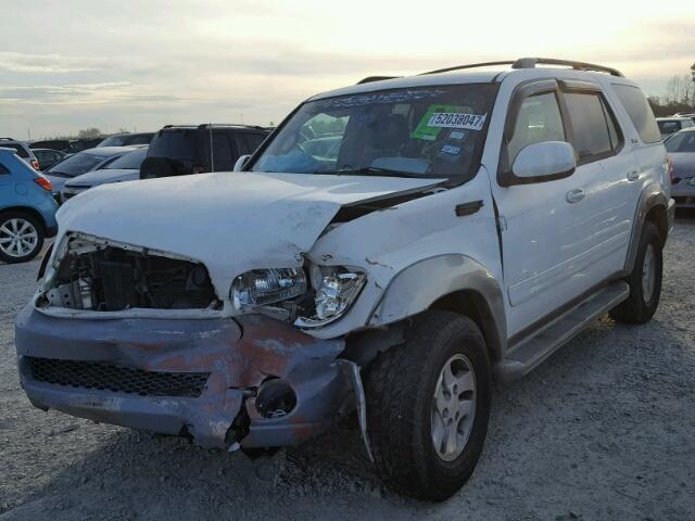 5TDZT34A33S142346 - 2003 TOYOTA SEQUOIA SR WHITE photo 2