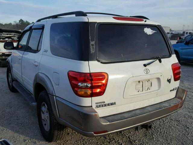 5TDZT34A33S142346 - 2003 TOYOTA SEQUOIA SR WHITE photo 3