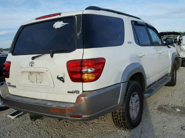 5TDZT34A33S142346 - 2003 TOYOTA SEQUOIA SR WHITE photo 4