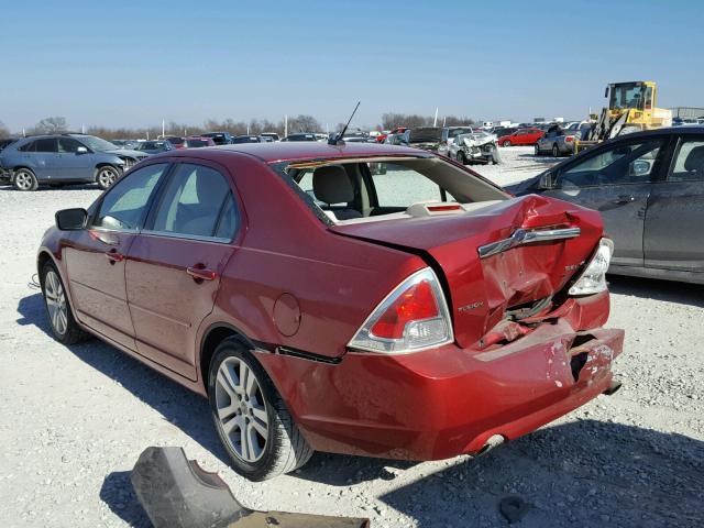 3FAHP08109R101585 - 2009 FORD FUSION SEL BURGUNDY photo 3