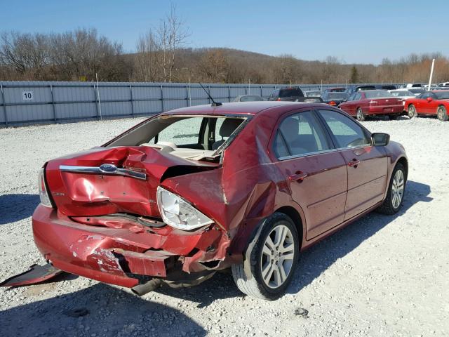 3FAHP08109R101585 - 2009 FORD FUSION SEL BURGUNDY photo 4