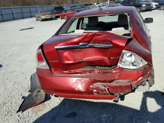 3FAHP08109R101585 - 2009 FORD FUSION SEL BURGUNDY photo 9