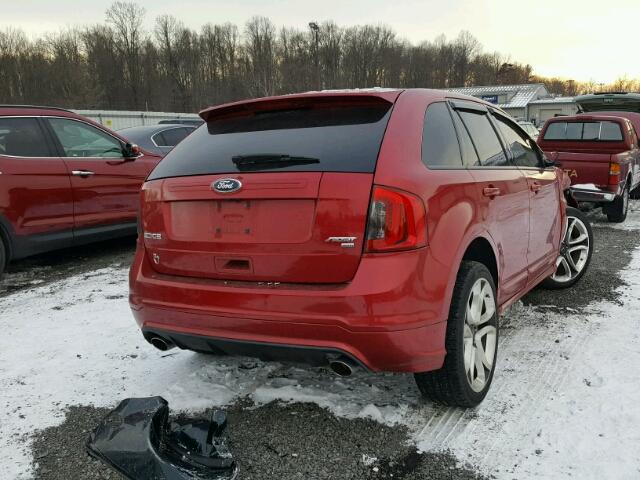 2FMDK4AK4BBA29002 - 2011 FORD EDGE SPORT RED photo 4