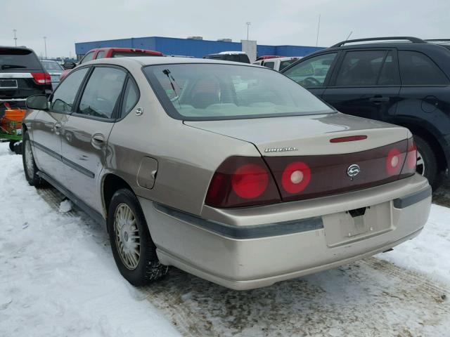 2G1WF55EX19130894 - 2001 CHEVROLET IMPALA BEIGE photo 3