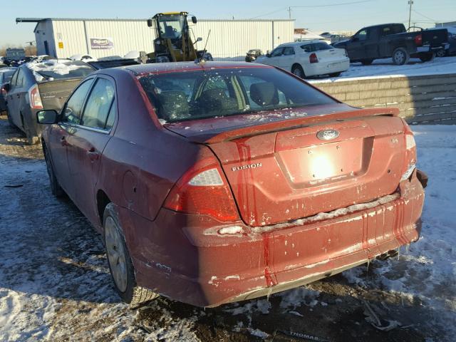 3FAHP0HA0BR327924 - 2011 FORD FUSION SE RED photo 3