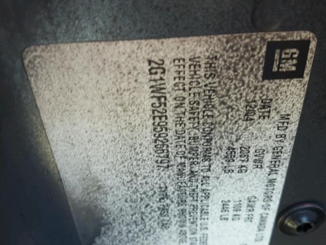 2G1WF52E959266797 - 2005 CHEVROLET IMPALA 灰色 照片 10