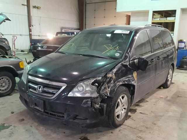 5FNRL38797B101518 - 2007 HONDA ODYSSEY EX BLACK photo 2