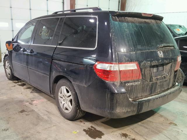 5FNRL38797B101518 - 2007 HONDA ODYSSEY EX BLACK photo 3