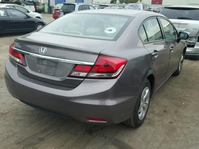 19XFB2F50FE276570 - 2015 HONDA CIVIC LX GRAY photo 4