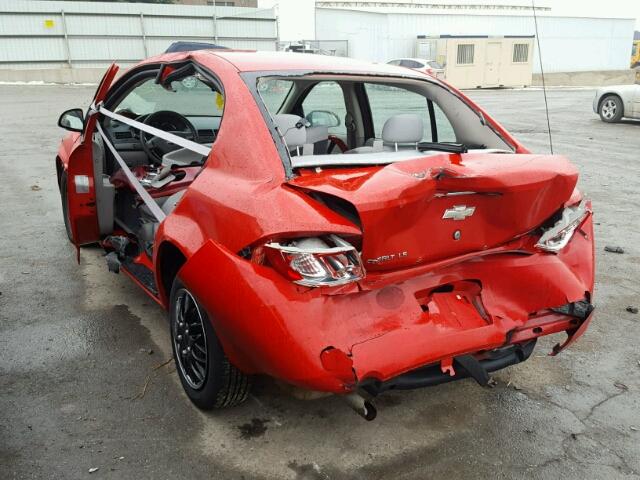 1G1AK55F877281628 - 2007 CHEVROLET COBALT LS RED photo 3