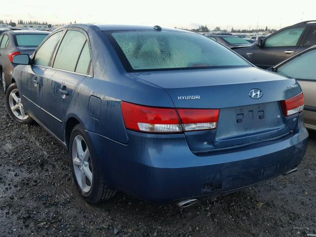 5NPEU46F27H255856 - 2007 HYUNDAI SONATA SE BLUE photo 3