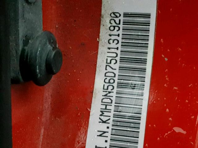 KMHDN56D75U131920 - 2005 HYUNDAI ELANTRA GL RED photo 10