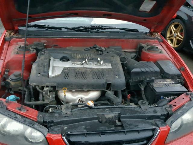 KMHDN56D75U131920 - 2005 HYUNDAI ELANTRA GL RED photo 7