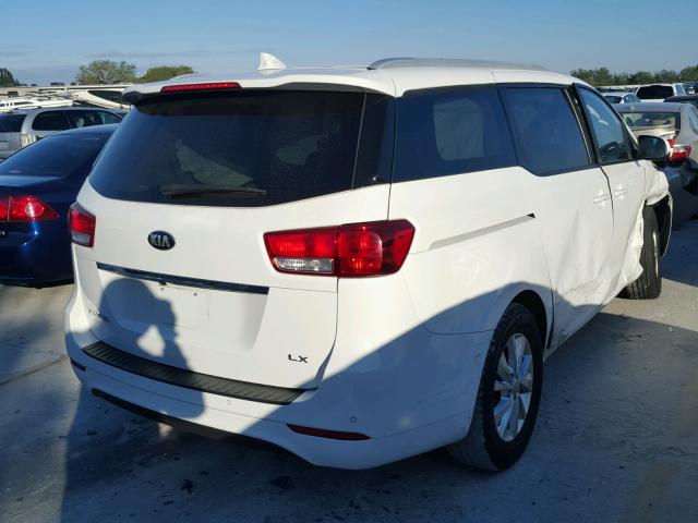 KNDMB5C15F6018433 - 2015 KIA SEDONA LX WHITE photo 4