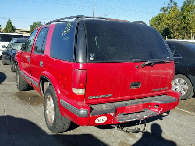 1GNDT13W3X2184547 - 1999 CHEVROLET BLAZER RED photo 3