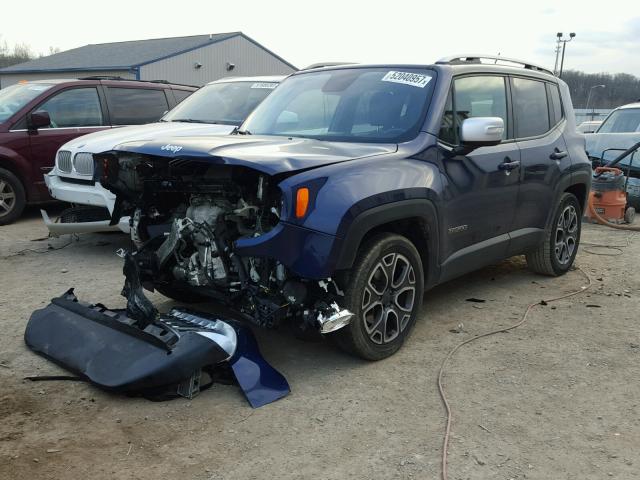 ZACCJADT3GPC59378 - 2016 JEEP RENEGADE L BLUE photo 2