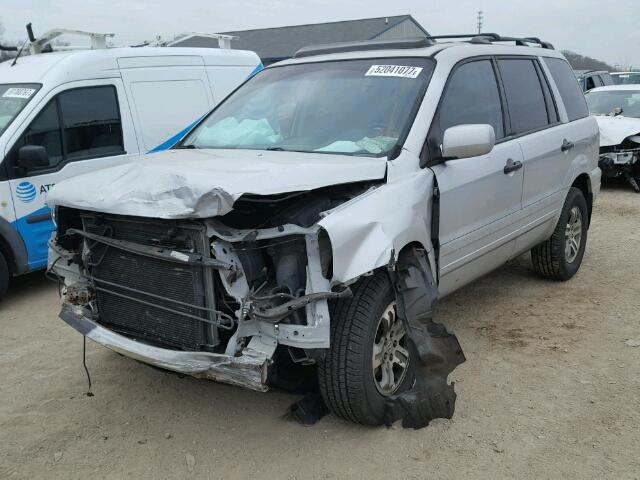 2HKYF18503H581983 - 2003 HONDA PILOT EXL SILVER photo 2