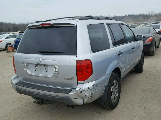 2HKYF18503H581983 - 2003 HONDA PILOT EXL SILVER photo 4