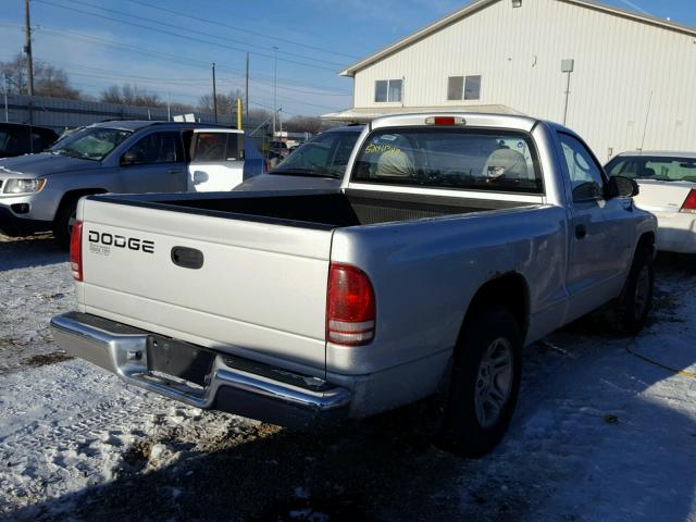 1B7FL26X61S151139 - 2001 DODGE DAKOTA SILVER photo 4