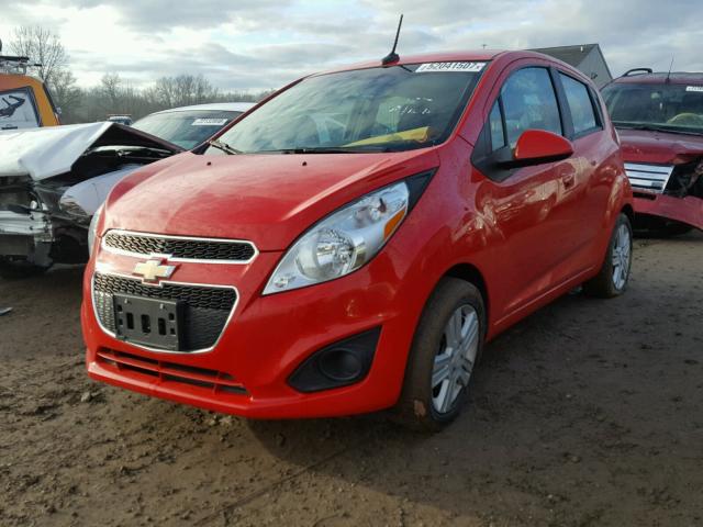 KL8CD6S95EC557307 - 2014 CHEVROLET SPARK 1LT RED photo 2