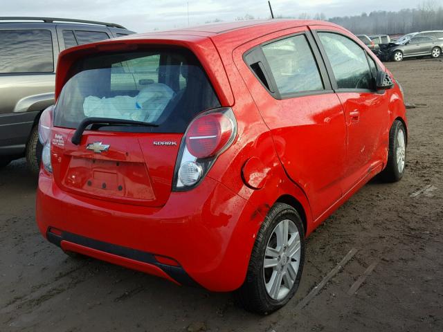 KL8CD6S95EC557307 - 2014 CHEVROLET SPARK 1LT RED photo 4