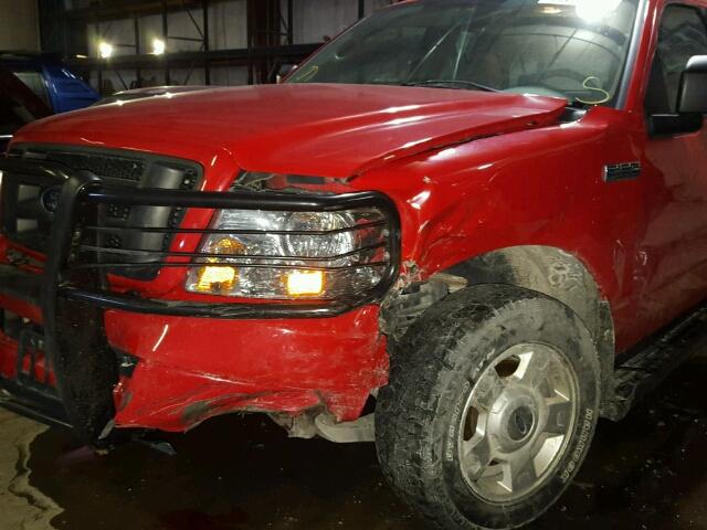 1FTRX12W04NA64977 - 2004 FORD F150 RED photo 9