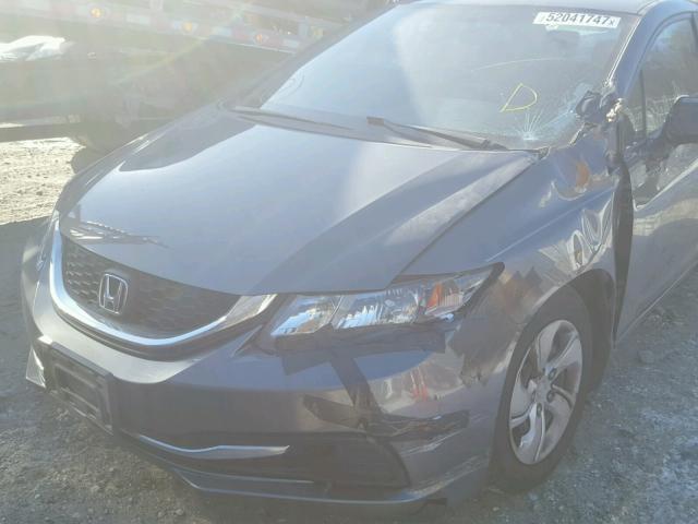 19XFB2F55DE080511 - 2013 HONDA CIVIC LX GRAY photo 9