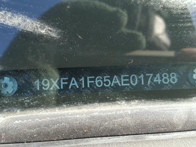 19XFA1F65AE017488 - 2010 HONDA CIVIC Bordo foto 10