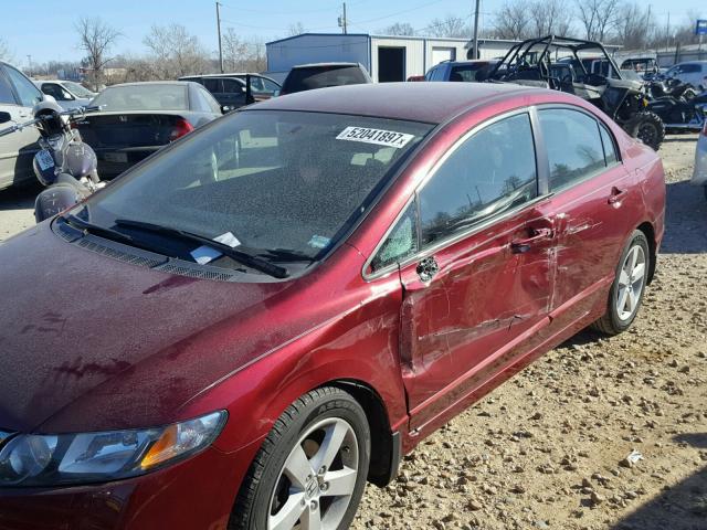 19XFA1F65AE017488 - 2010 HONDA CIVIC BURGUNDY photo 9