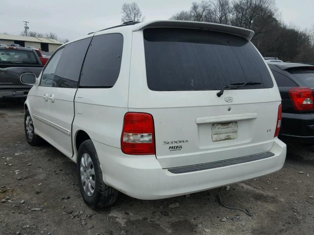 KNDUP131356663963 - 2005 KIA SEDONA EX WHITE photo 3