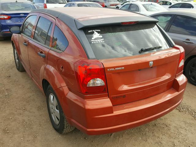 1B3HB28B77D407297 - 2007 DODGE CALIBER ORANGE photo 3