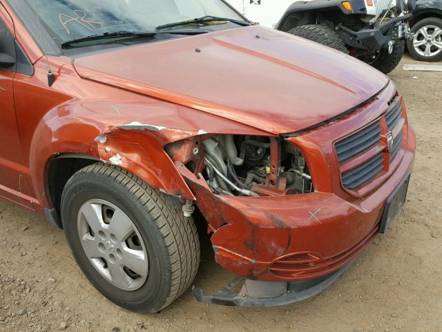 1B3HB28B77D407297 - 2007 DODGE CALIBER ORANGE photo 9