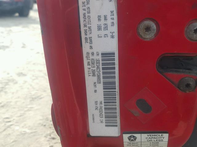 1B3ES46C5YD808939 - 2000 DODGE NEON BASE RED photo 10