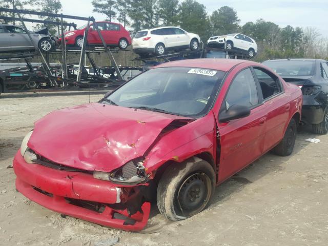 1B3ES46C5YD808939 - 2000 DODGE NEON BASE RED photo 2