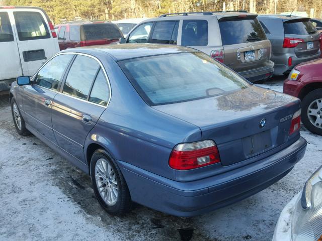 WBADT63482CH96296 - 2002 BMW 530 I AUTO BLUE photo 3