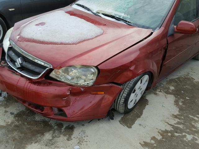 KL5JD56Z76K336162 - 2006 SUZUKI FORENZA BURGUNDY photo 9